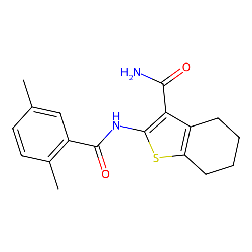2-(2,5-Dimethylbenzamido)-4,5,6,7-tetrahydrobenzo[b]thiophene-3-carboxamide structure