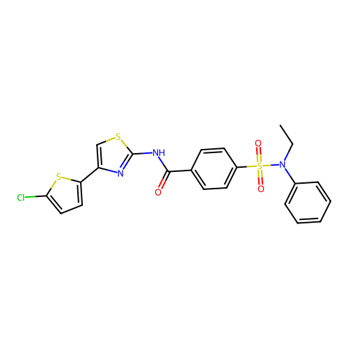 N-[4-(5-chlorothiophen-2-yl)-1,3-thiazol-2-yl]-4-[ethyl(phenyl)sulfamoyl]benzamide structure