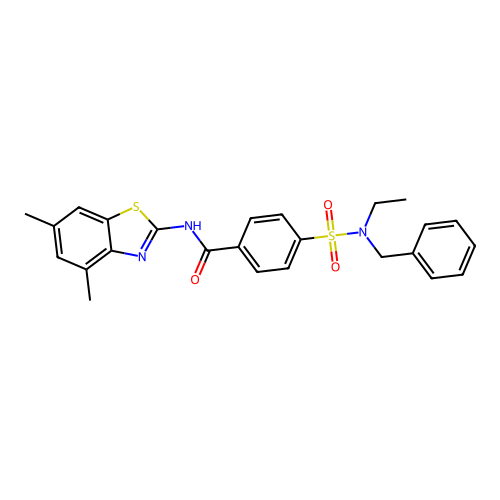 4-[benzyl(ethyl)sulfamoyl]-N-(4,6-dimethyl-1,3-benzothiazol-2-yl)benzamide structure