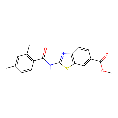 Methyl 2-(2,4-dimethylbenzamido)benzo[d]thiazole-6-carboxylate structure