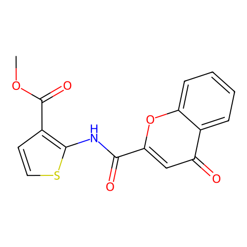 Methyl 2-[(4-oxochromene-2-carbonyl)amino]thiophene-3-carboxylate structure