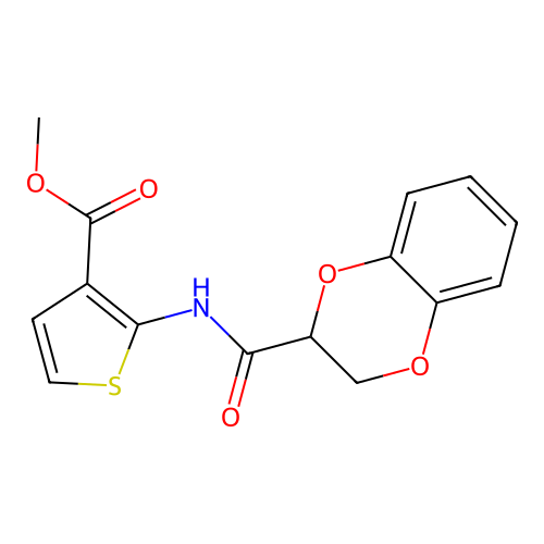 Methyl 2-(2,3-dihydro-1,4-benzodioxine-3-carbonylamino)thiophene-3-carboxylate structure