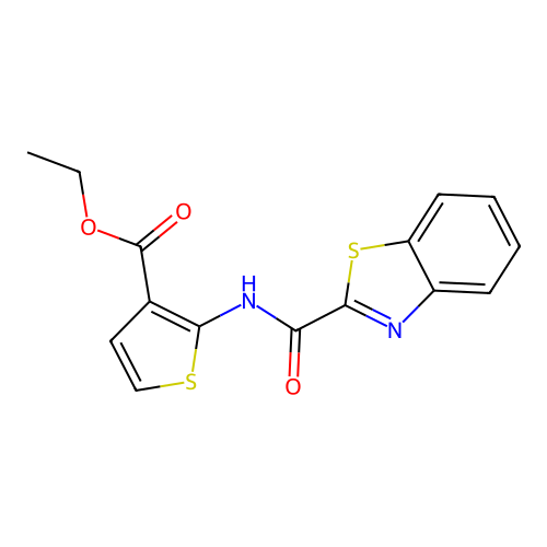 Ethyl 2-(benzo[d]thiazole-2-carboxamido)thiophene-3-carboxylate structure