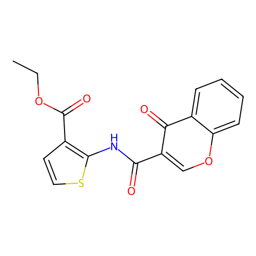 ethyl 2-(4-oxo-4H-chromene-3-carboxamido)thiophene-3-carboxylate structure