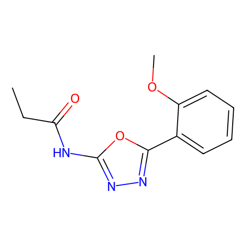 N-[5-(2-methoxyphenyl)-1,3,4-oxadiazol-2-yl]propanamide structure