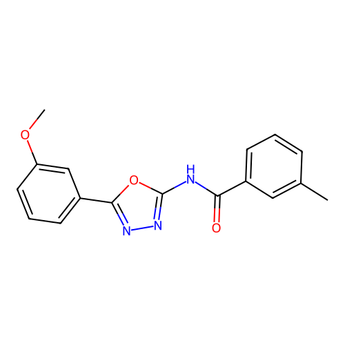 N-[5-(3-methoxyphenyl)-1,3,4-oxadiazol-2-yl]-3-methylbenzamide structure