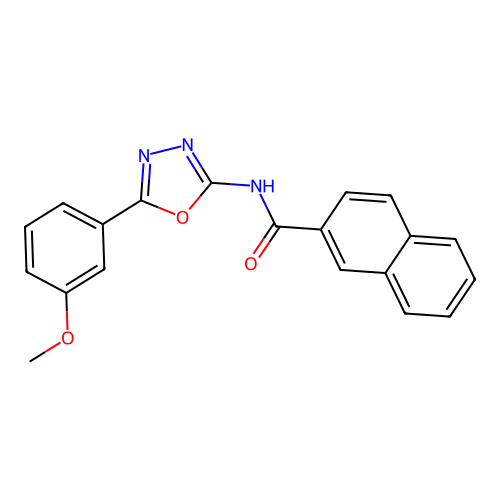 N-[5-(3-methoxyphenyl)-1,3,4-oxadiazol-2-yl]naphthalene-2-carboxamide structure