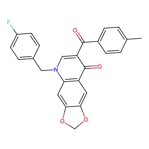 5-[(4-fluorophenyl)methyl]-7-(4-methylbenzoyl)-2H,5H,8H-[1,3]dioxolo[4,5-g]quinolin-8-one structure