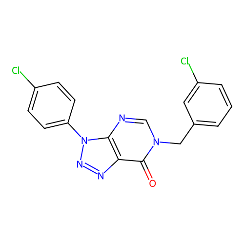 3-(4-Chlorophenyl)-6-[(3-chlorophenyl)methyl]triazolo[4,5-d]pyrimidin-7-one structure