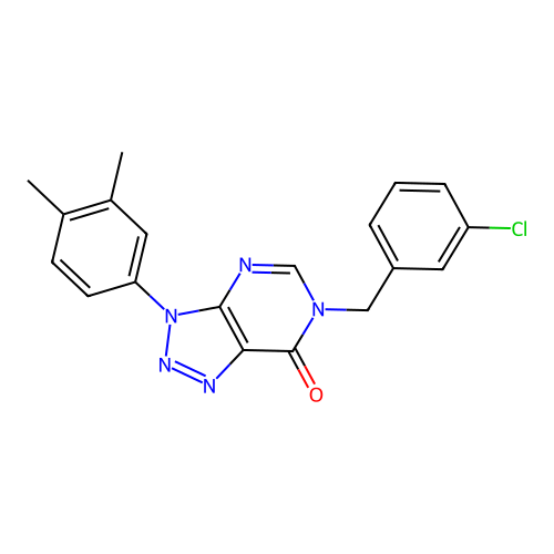 6-[(3-Chlorophenyl)methyl]-3-(3,4-dimethylphenyl)triazolo[4,5-d]pyrimidin-7-one structure