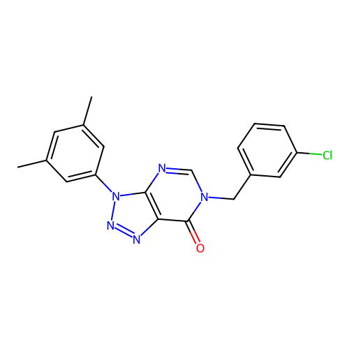 6-[(3-Chlorophenyl)methyl]-3-(3,5-dimethylphenyl)triazolo[4,5-d]pyrimidin-7-one structure