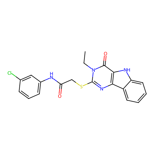N-(3-chlorophenyl)-2-({3-ethyl-4-oxo-3H,4H,5H-pyrimido[5,4-b]indol-2-yl}sulfanyl)acetamide structure