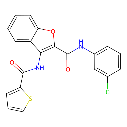 N-(3-chlorophenyl)-3-[(thiophen-2-ylcarbonyl)amino]-1-benzofuran-2-carboxamide structure