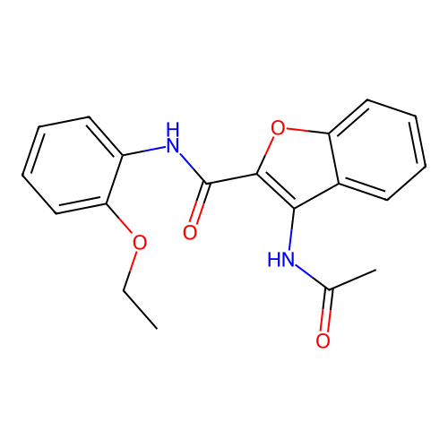 3-acetamido-N-(2-ethoxyphenyl)-1-benzofuran-2-carboxamide structure