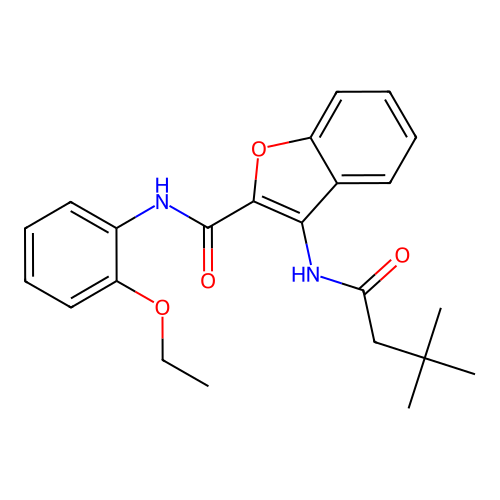 3-(3,3-dimethylbutanamido)-N-(2-ethoxyphenyl)benzofuran-2-carboxamide structure