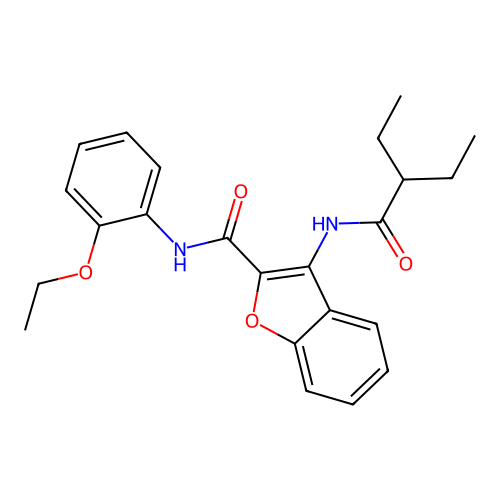 N-(2-ethoxyphenyl)-3-(2-ethylbutanamido)benzofuran-2-carboxamide structure