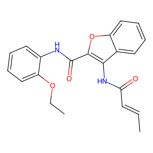 (E)-3-(but-2-enamido)-N-(2-ethoxyphenyl)benzofuran-2-carboxamide structure