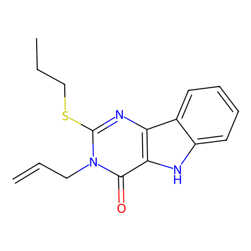 3-(prop-2-en-1-yl)-2-(propylsulfanyl)-3H,4H,5H-pyrimido[5,4-b]indol-4-one structure