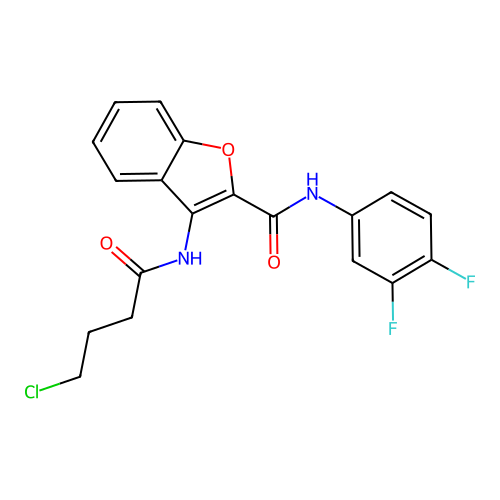 3-(4-chlorobutanamido)-N-(3,4-difluorophenyl)benzofuran-2-carboxamide structure