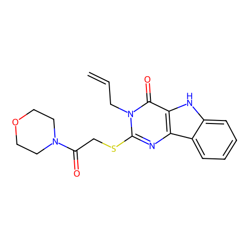 3-allyl-2-((2-morpholino-2-oxoethyl)thio)-3H-pyrimido[5,4-b]indol-4(5H)-one structure