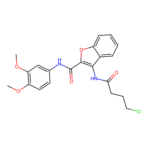 3-(4-chlorobutanamido)-N-(3,4-dimethoxyphenyl)benzofuran-2-carboxamide structure