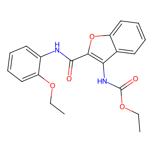 ethyl N-{2-[(2-ethoxyphenyl)carbamoyl]-1-benzofuran-3-yl}carbamate structure