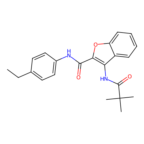 N-(4-ethylphenyl)-3-pivalamidobenzofuran-2-carboxamide structure