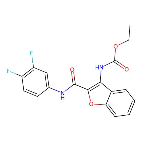 Ethyl (2-((3,4-difluorophenyl)carbamoyl)benzofuran-3-yl)carbamate structure