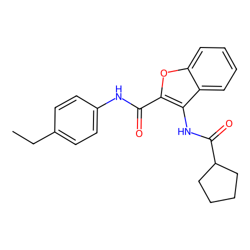 3-(cyclopentanecarboxamido)-N-(4-ethylphenyl)benzofuran-2-carboxamide structure