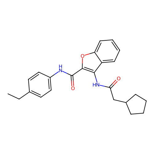 3-(2-cyclopentylacetamido)-N-(4-ethylphenyl)benzofuran-2-carboxamide structure