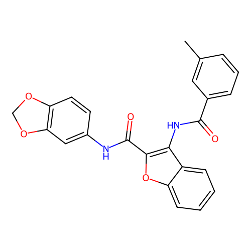N-(benzo[d][1,3]dioxol-5-yl)-3-(3-methylbenzamido)benzofuran-2-carboxamide structure