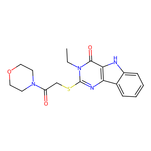 3-ethyl-2-((2-morpholino-2-oxoethyl)thio)-3H-pyrimido[5,4-b]indol-4(5H)-one structure