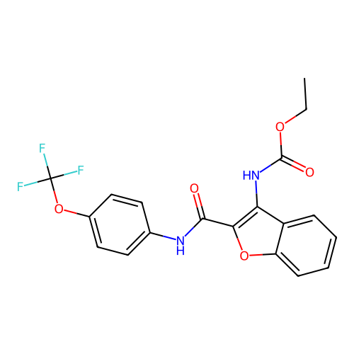 ethyl N-(2-{[4-(trifluoromethoxy)phenyl]carbamoyl}-1-benzofuran-3-yl)carbamate structure