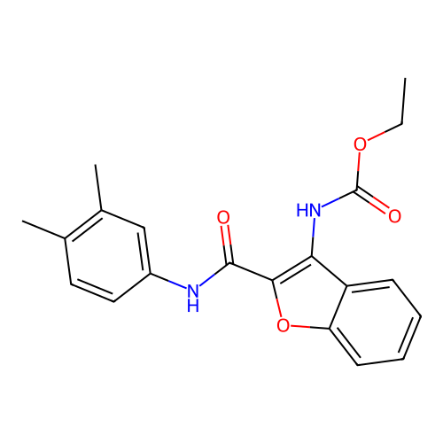 ethyl N-{2-[(3,4-dimethylphenyl)carbamoyl]-1-benzofuran-3-yl}carbamate structure
