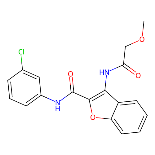 N-(3-chlorophenyl)-3-(2-methoxyacetamido)benzofuran-2-carboxamide structure
