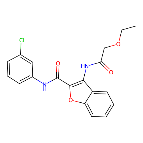 N-(3-chlorophenyl)-3-(2-ethoxyacetamido)benzofuran-2-carboxamide structure