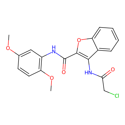 3-(2-chloroacetamido)-N-(2,5-dimethoxyphenyl)benzofuran-2-carboxamide structure