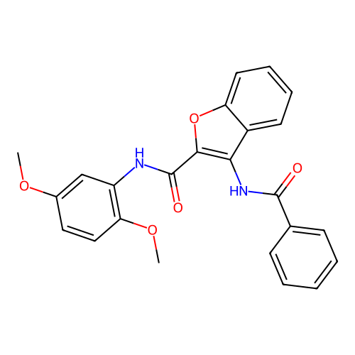 3-benzamido-N-(2,5-dimethoxyphenyl)-1-benzofuran-2-carboxamide structure