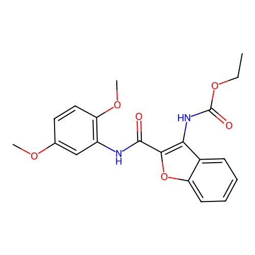 ethyl N-{2-[(2,5-dimethoxyphenyl)carbamoyl]-1-benzofuran-3-yl}carbamate structure
