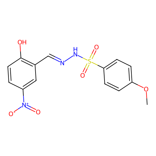 N-[(2-hydroxy-5-nitrophenyl)methylideneamino]-4-methoxybenzenesulfonamide structure