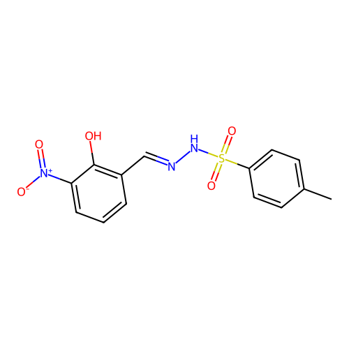 N-[(2-hydroxy-3-nitrophenyl)methylideneamino]-4-methylbenzenesulfonamide structure