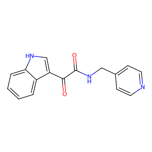 2-(1H-indol-3-yl)-2-oxo-N-[(pyridin-4-yl)methyl]acetamide structure