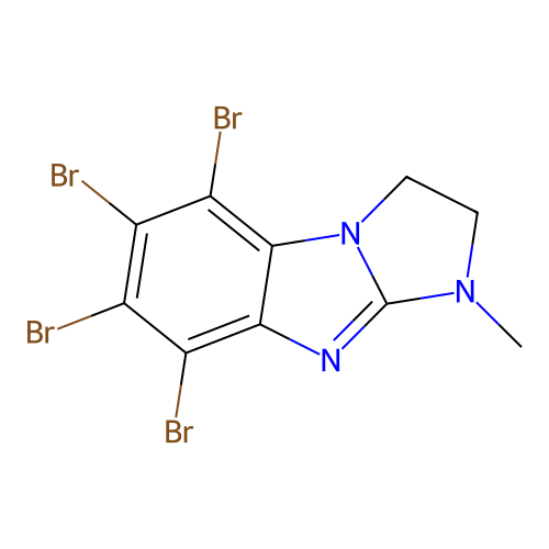 N1,N2-Ethylene-2-methylamino-4,5,6,7-tetrabromo-benzimidazole structure