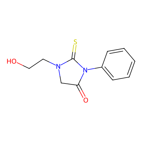 4-Imidazolidinone, 1-(2-hydroxyethyl)-3-phenyl-2-thioxo- structure