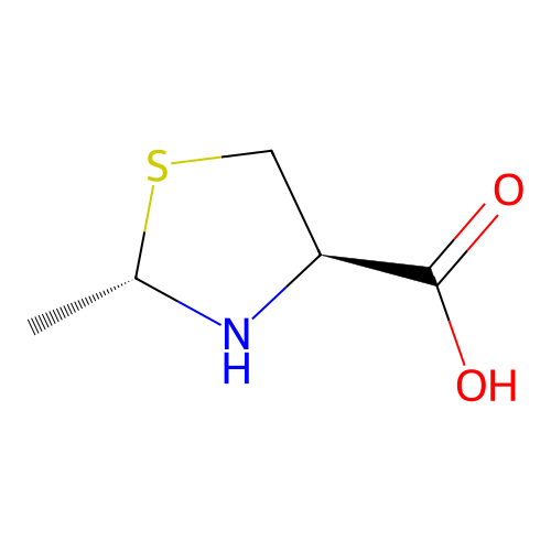 2-Methyl-4-thiazolidinecarboxylic acid, (2S-trans)- structure