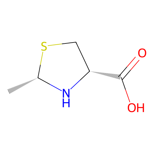 2-Methyl-4-thiazolidinecarboxylic acid, (2S-cis)- structure
