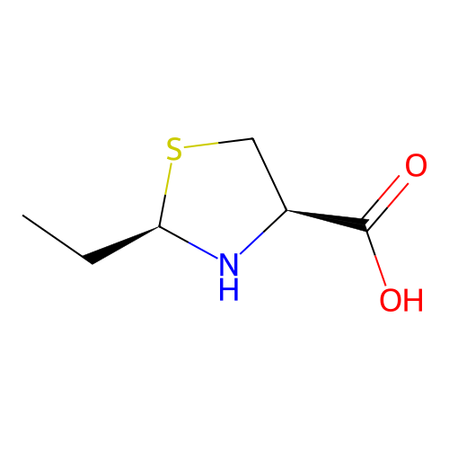 (2R,4R)-2-ethyl-1,3-thiazolidine-4-carboxylic acid structure