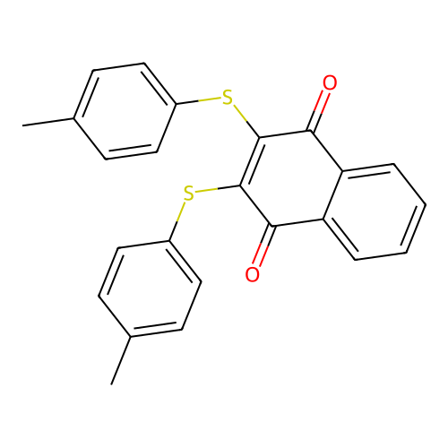 2,3-bis(p-tolylthio)-1,4-naphthoquinone structure