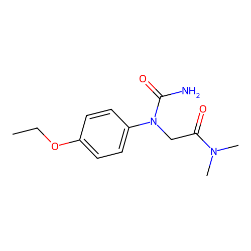 Urea, 1-(dimethylcarbamoylmethyl)-1-(p-ethoxyphenyl)- structure