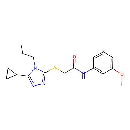 2-[(5-cyclopropyl-4-propyl-1,2,4-triazol-3-yl)sulfanyl]-N-(3-methoxyphenyl)acetamide structure